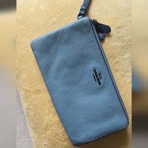 Coach Blue Leather Wristlet